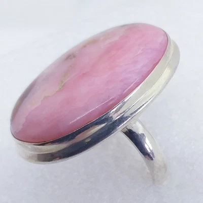 RARITÄT Pink Opal Andenopal RING Gr17 925 Silber RIESIG 30x22mm SUPER rosa Opal  - Bild 1 von 4