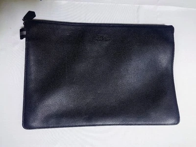 Bolso clutch de cuero negro POLO RALPH LAUREN 27 cm x 38,5 cm sin usar Foto 1 de 4