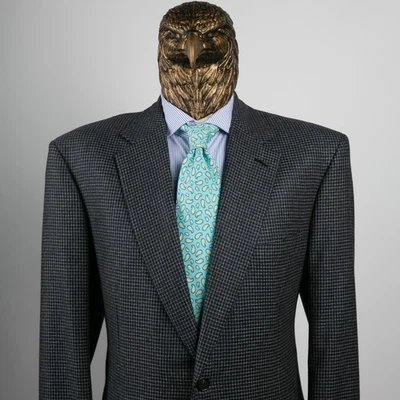 Excelente abrigo deportivo BRIONI $4350 CUADROS CACHEMIR PURO azul/gris 46US/56IT LARGO Foto 1 de 4