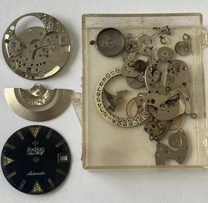 Rare Vintage Zodiac Sea Wolf 72B Incomplete As-Is Movement, Dial Parts/Repair - Picture 1 of 8