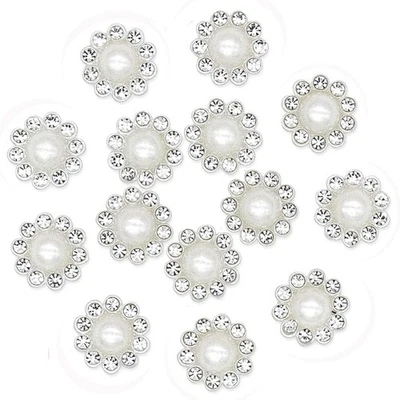 50 piezas 14 mm diamantes de imitación imitación perlas botones accesorio decoración artesanía para hágalo usted mismo Foto 1 de 4