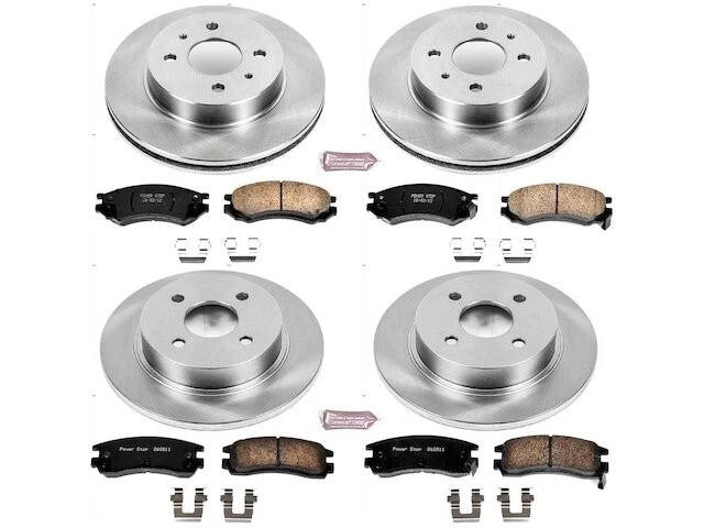 Kit de pastillas de freno y rotor delanteras y traseras para 1993-1995 Saturn SW2 1994 QB775KW Foto 1 de 1