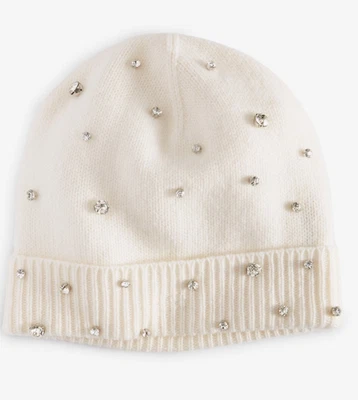 Gorro tejido Charter Club 100 % cachemir estrás - marfil - rtl $119 Foto 1 de 4