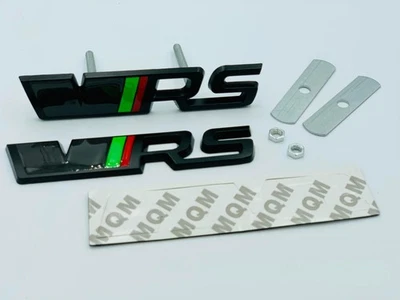 Black VRS 3D Rear Boot bonnet Emblem Badge Kit For Skoda Fabia Octavia