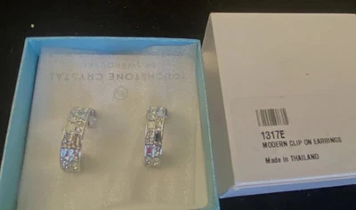 Touchstone Crystal by Swarovski Modern Clip On Earrings 1317E - Image 1 of 2
