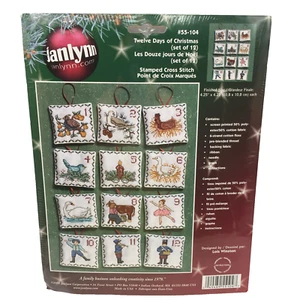 JANLYNN 12 Days of Christmas Ornaments #55-104 Cross Stitch Kit 200s Made in USA - Picture 1 of 6
