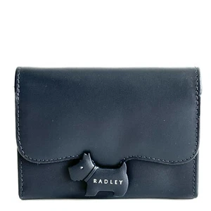 RADLEY Crest Navy Blue Leather Medium Purse With Dust Bag - NEW - RRP £69
