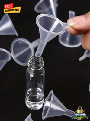 Mini embudos de plástico transparente 5 piezas - para aceites, perfumes, especias y polvos Foto 1 de 4