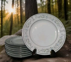 Plato de pan 8 rosas China Japón Scarborough 4203 azul gris verde flores 6,25"D - Imagen 1 de 6