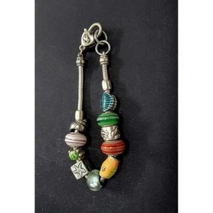 Vintage Nachlass einzigartiges Lampenwerk Kunst Glas Perlen Armband 8" - Bild 1 von 4