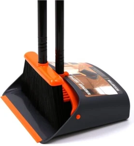 TreeLen Broom and Dustpan Set with 52" Long Handle for Home Kitchen Room Office - Picture 1 of 6
