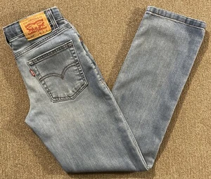 Levi’s Levis 514 Sz 14 Reg Boy’s Adjustable Waist Light Wash Straight Leg Jeans - Picture 1 of 7