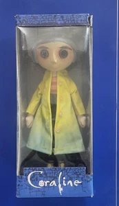 NECA Authentic Coraline Doll Neca Laika LLC Figure Yellow raincoat 9” Yarn Hair - Picture 1 of 2