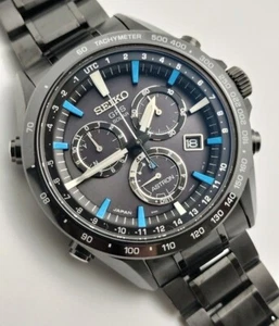 Seiko Astron GPS Solar Chronograph SBXB013 Men's Watch Black Dial Used - Picture 1 of 10