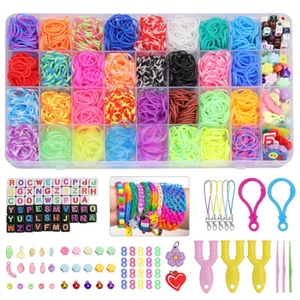 4800pcs Rubber Loom Bands Kit Children Mult-color Make Woven Bracelet DIY Gift~ - Picture 1 of 13