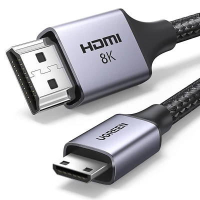 Cable UGREEN 8K Mini HDMI a HDMI 6.6FT Aluminio Trenzado 8K@60Hz 4K@240Hz Bidire Foto 1 de 4
