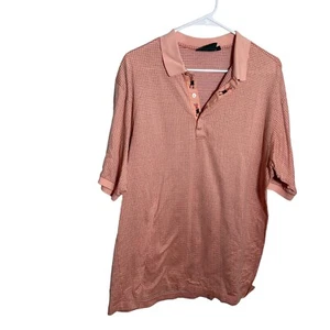 Bobby Jones Polo Men's Large Pink Short Sleeve Shirt Golf Active Athletic - Picture 1 of 8