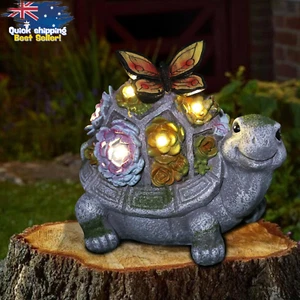 Solar Turtle Garden Statue with 7 LED Lights Outdoor Patio Yard Decor - Picture 1 of 12