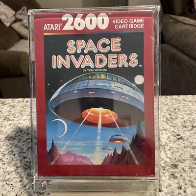 Vintage 1980 Atari 2600 Space Invaders Case Fresh In Acrylic Display Case 🔴⚪️ - Image 1 of 4