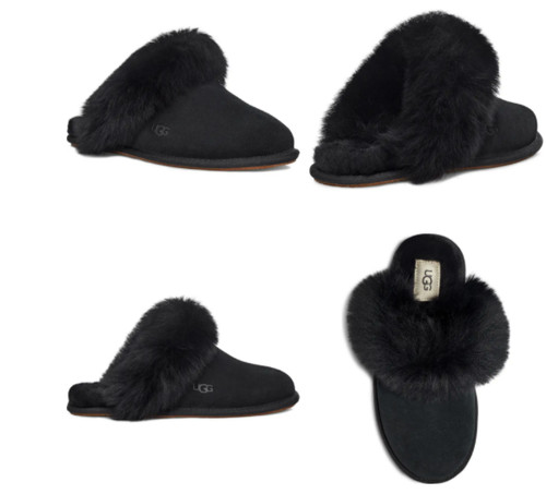 UGG Scuff SIS pantofola nera graffio slide donna taglie USA 5 11 NUOVE!!