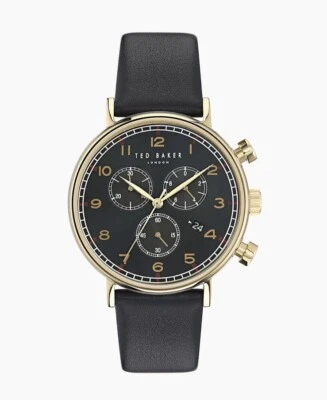 Ted Baker London Barnett Backlight Chronograph Goldtone Quartz Black Men's Watch - Image 1 of 4