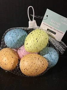 Speckled Hanging Easter Decorative Eggs 8 Pc Ashland 2.25” X 1.5” New - Picture 1 of 2