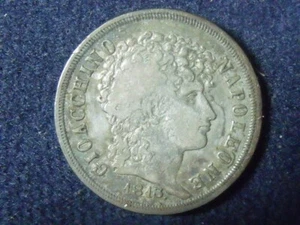 ITALY NAPLES & SICILY GIOACCHINO NAPOLEON 1813  2 LIRE VF DETAILS SILVER COINS C - Picture 1 of 2