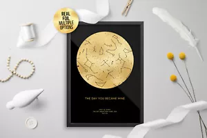 Personalised Custom FOIL STAR MAP, constellation night sky map - Picture 1 of 8