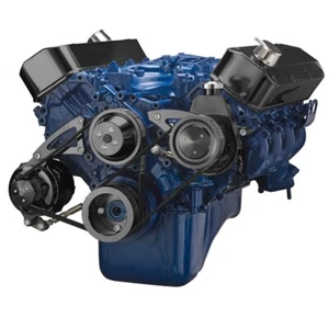 Kit Big Block Ford Serpentine Alternador Dirección Asistida Negro Conversión Saginaw - Imagen 1 de 3