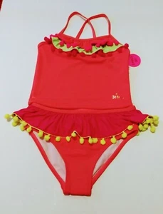 Betsey Johnson Kids Ruffled Two-Piece Swimsuit with Pompom NWT (Size 5) - Picture 1 of 1