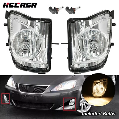 HECASA For 2006-2010 Lexus IS250 IS350 Bumper Fog Lights Lamp w/Bulbs Left+Right - Image 1 of 4