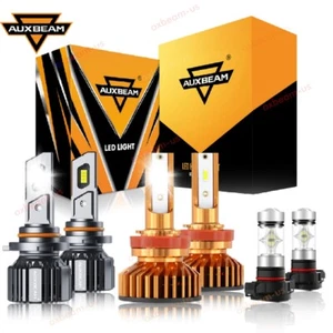 6x AUXBEAM Combo LED Headlights Fog Bulbs For Silverado 2500HD 3500HD 2007-2021 - Picture 1 of 12