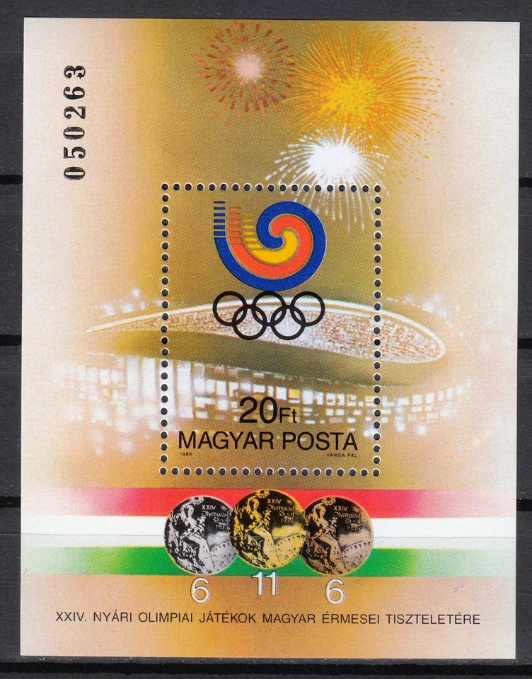 Hungría 1988 MNH Mi Block 201A Sc 3161 Medallas ganadas por atletas húngaros.Seúl ** Foto 1 de 1