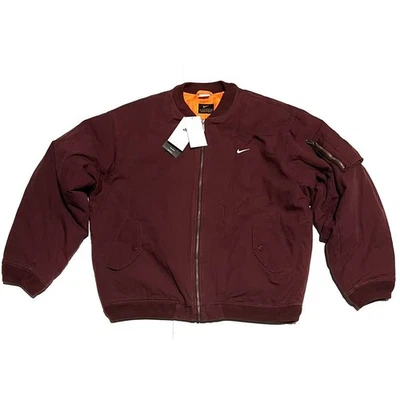 Chaqueta de bombardero de vuelo tejida Nike Life para hombre granate talla XL aislada DX0680-681 Foto 1 de 4