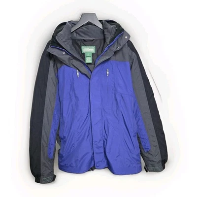 L.L. Jaqueta Parka Masculina Bean Thinsulate Isolada Casaco de Inverno Azul Preto Tamanho G - Imagem 1 de 4