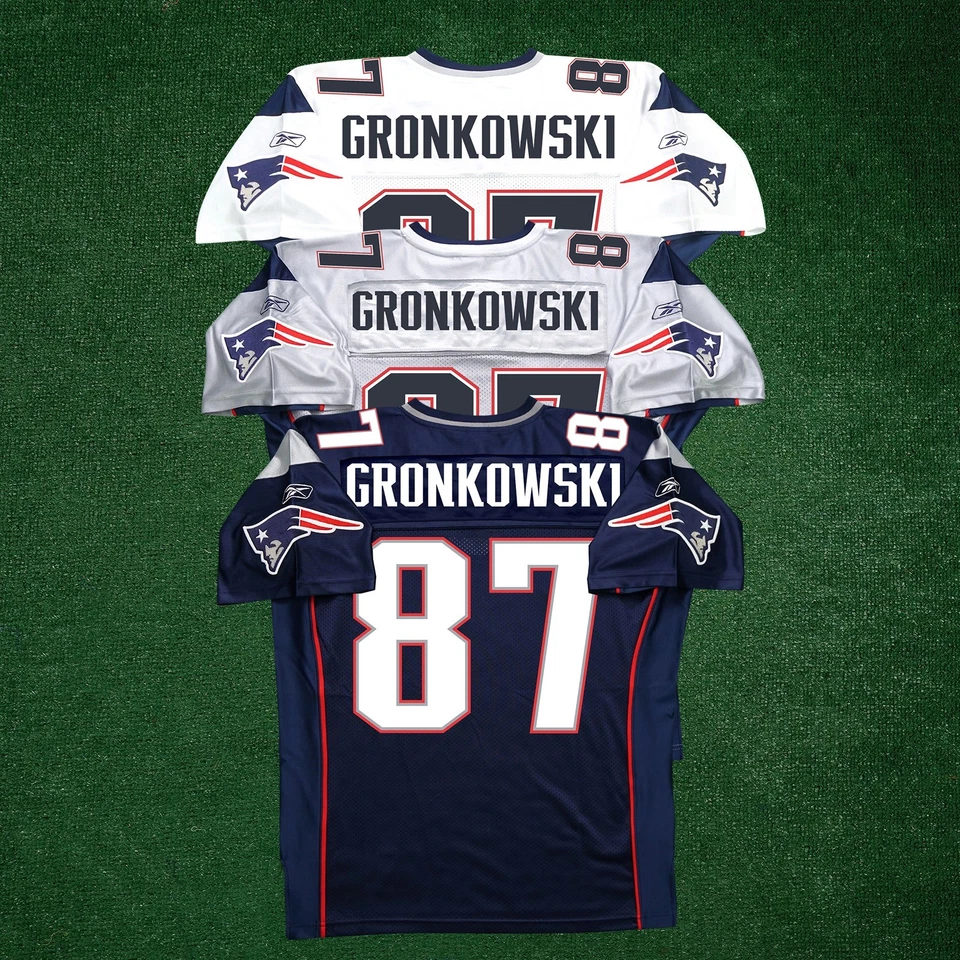 Camiseta deportiva Rob Gronkowski Reebok New England Patriots auténtica sobre el campo EQT Foto 1 de 1