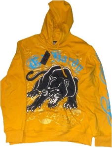 Sudadera con Capucha Ed Hardy Dorado Amarillo Pantera Gráfico Pullover Sudadera Nueva con Etiquetas Para Hombre Pequeña - Imagen 1 de 6