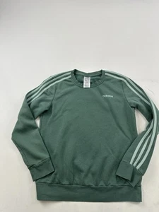 Adidas Sweatshirt Womens Medium Green Front Logo Crew Neck Pullover Ladies - Picture 1 of 6