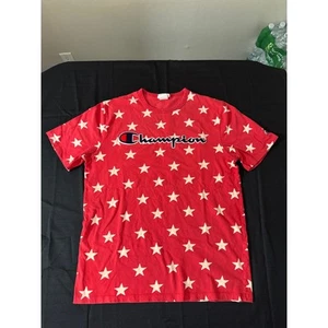 Champion Star Spangled Tee Men's Large Red with White Stars 4th of July! - Picture 1 of 7