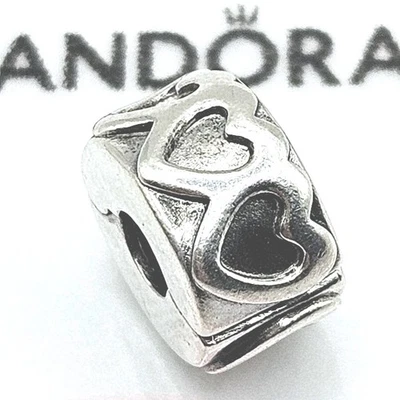 Pandora Charm Clip "Gereihte Herzen" 791978 Silber Original Liebe Herz - Bild 1 von 4