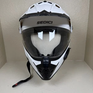 Sedici Viaggio Parlare Sena Bluetooth Adventure White Motorcycle Helmet Sz L - Foto 1 di 9