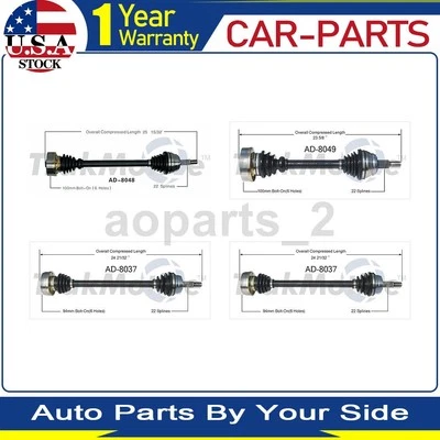 4 Front Rear TrakMotive CV Axle Joint Shaft For Volkswagen Quantum 1986_AR - Image 1 of 4