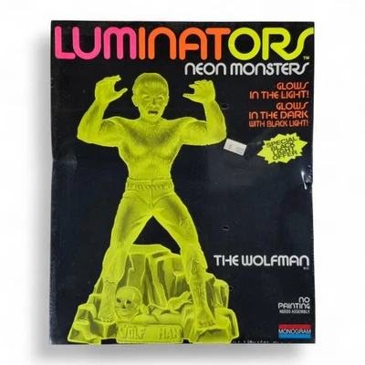 1992 Monogram Luminators The Wolfman Neon Monster 1:8 Scale Kit #1621 New Sealed - Image 1 of 4