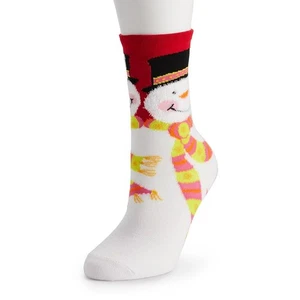 NWT Shine Women's Holiday Super Snowman Novelty Crew Socks 9-11 - Picture 1 of 4