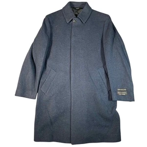 Jos A Bank Executive Collection Merino Wool Blue Overcoat Jacket Mens 38 Reg - Picture 1 of 12