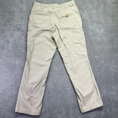 Carhartt Rugged Flex Relaxed Fit Canvas Work Pants Size 34x32 Beige - Image 1 of 4