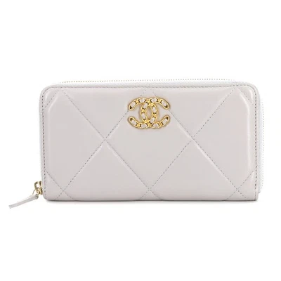 CHANEL 19 Zipped Around Long Wallet Leather Grey AP1063 90289204 - Image 1 of 4