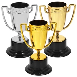 3 Pcs Trophies Gold Silver Bronze Toy and Mini Honor Portable Trophy Child - Picture 1 of 12