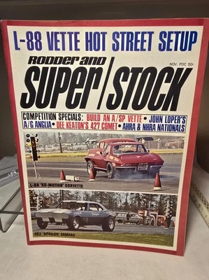 Rodder & Super Stock Nov 1967 Magazine  AHRA NHRA Nationals Camaro CORVETTE - Image 1 of 4