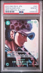 PSA 10 One Piece OP01-047 Trafalgar Law (OP04) Special Alt Art Japanese - Picture 1 of 2